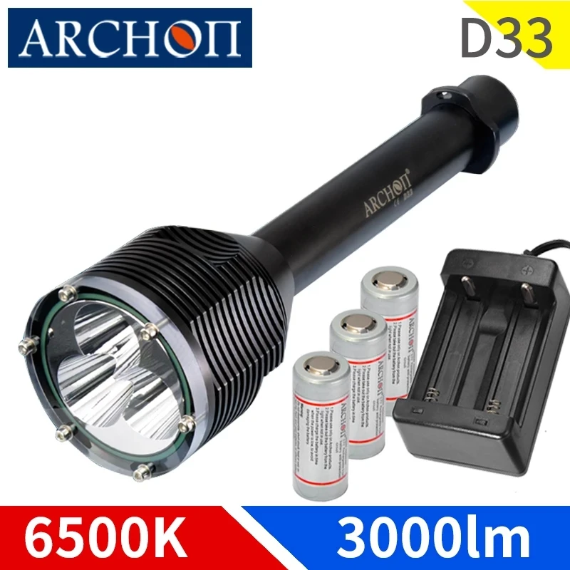 ARCHON D33 6500 к дайвинг светильник 3 * XM L2 U2 Макс 3000 люмен светодиодный погружения
