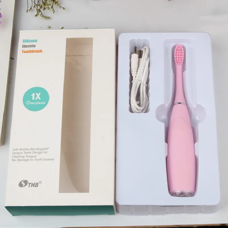 

THB Children Electric Toothbrush Cartoon Pattern Waterproof Sonic Tooth Brush Oral Health Cleaning For Kids Wireless Charging