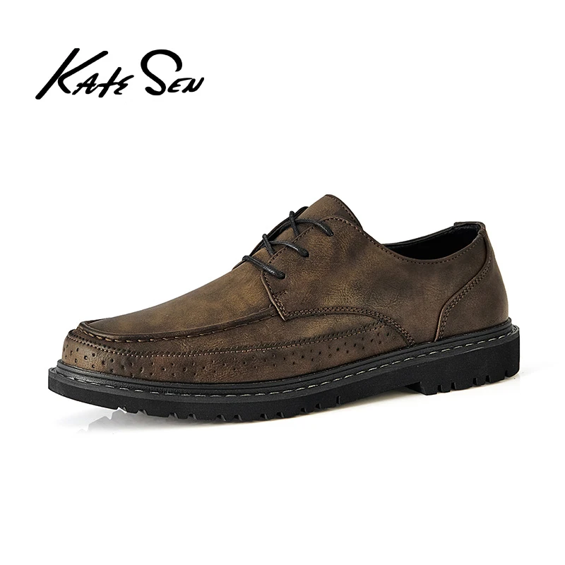 KATESEN/Мужская обувь Повседневная из натуральной кожи высококачественные уличные