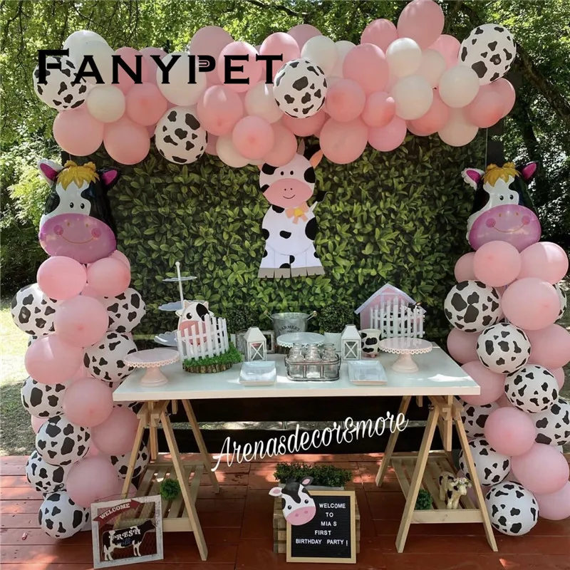 

1set Farm Party Decoration Balloon Garland Arch Kit Cow Animal Birthday Backdrop Latex Air Globos Baby Shower Kids Supplies