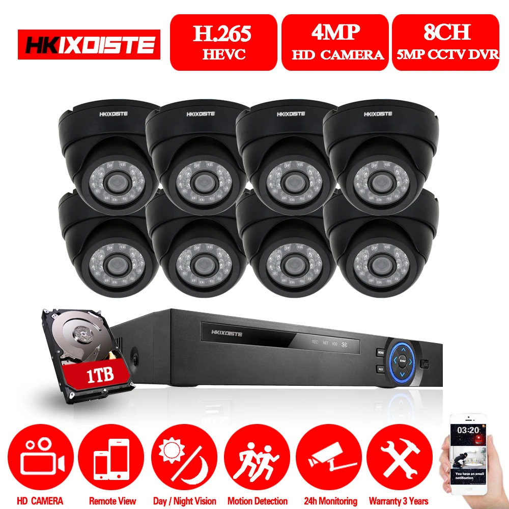 8 канальная система видеонаблюдения Супер HD 5MP AHD DVR комплект шт. безопасность