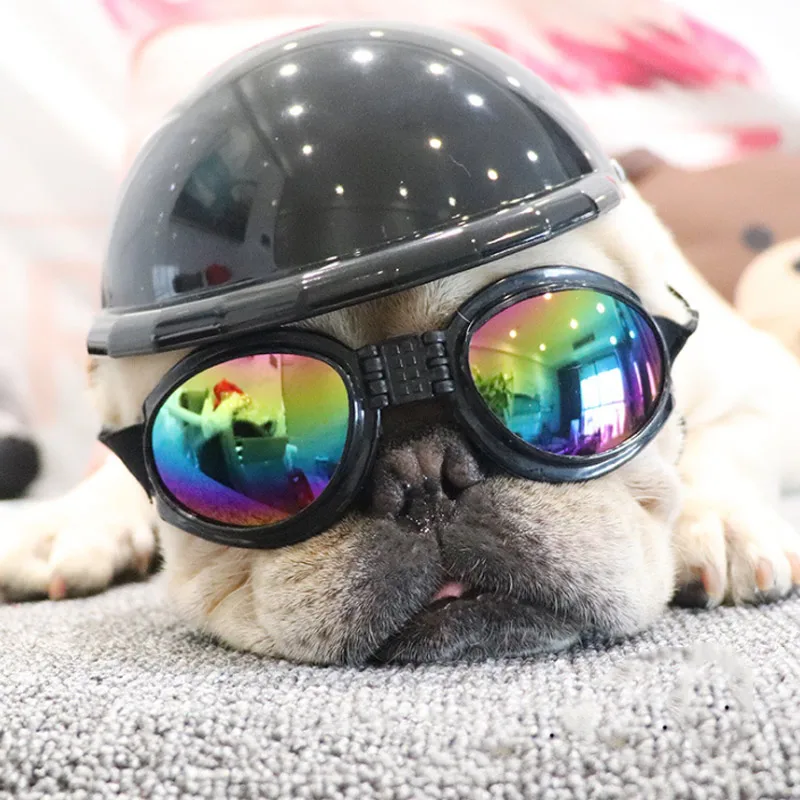 Хот питомец собака мотоцикл велосипед шлем шапка защита от солнца дождя Хэллоуин