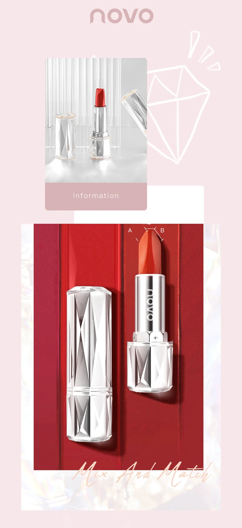 

Lipstick Crystal Diamond Makeup Velvet Matte Moisturizing Long Lasting Hydrating Moisturizer Natural Lipstick Cosmetics TSLM1