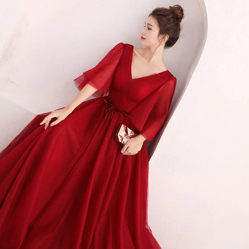 Повязку лук бордовый vestidos de fiesta noche вечерние платья длинное платье E33 | Свадьбы и