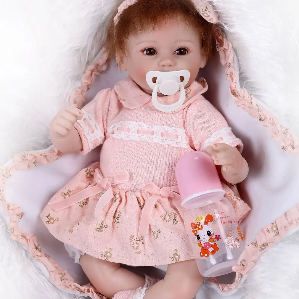 

40cm Close Eyes Baby Doll Silicone Vinyl Baby Doll Handmade Adorable Realistic Toddler Newborn Baby Doll Children Play Toys
