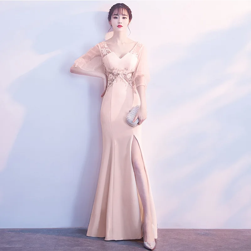 

Новое модное вечернее платье золотистого цвета для банкета, новые модные сексуальные вечерние платья русалки