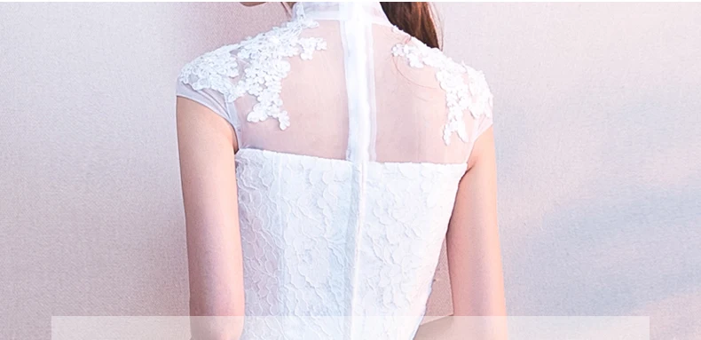 

White Women Lace Wedding Party Dress Luxury Elegant Banquet Long Oriental Lady Slim Prom Cheongsam Gowns Vestido XS-3XL