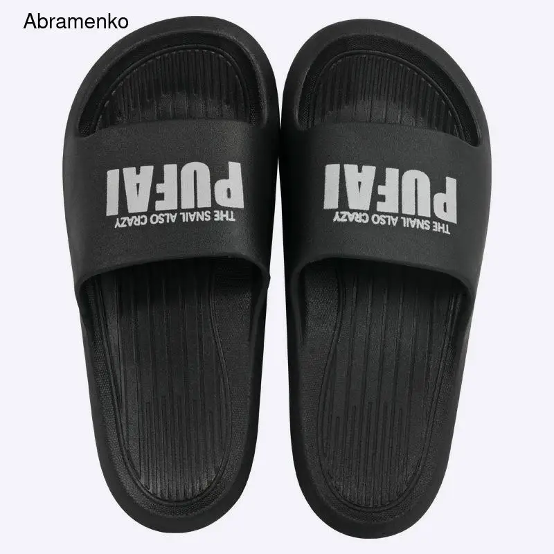 

Men Slippers Shoes Summer Soft Footwear Fashion Male Water Shoes Slides Outdoor Alphabetic Rubber Flat Men Sandals Shoes