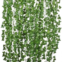 1pcs 210cm green silk artificial hanging christmas garland plants vine leaves diy home wedding party bathroom garden decoration