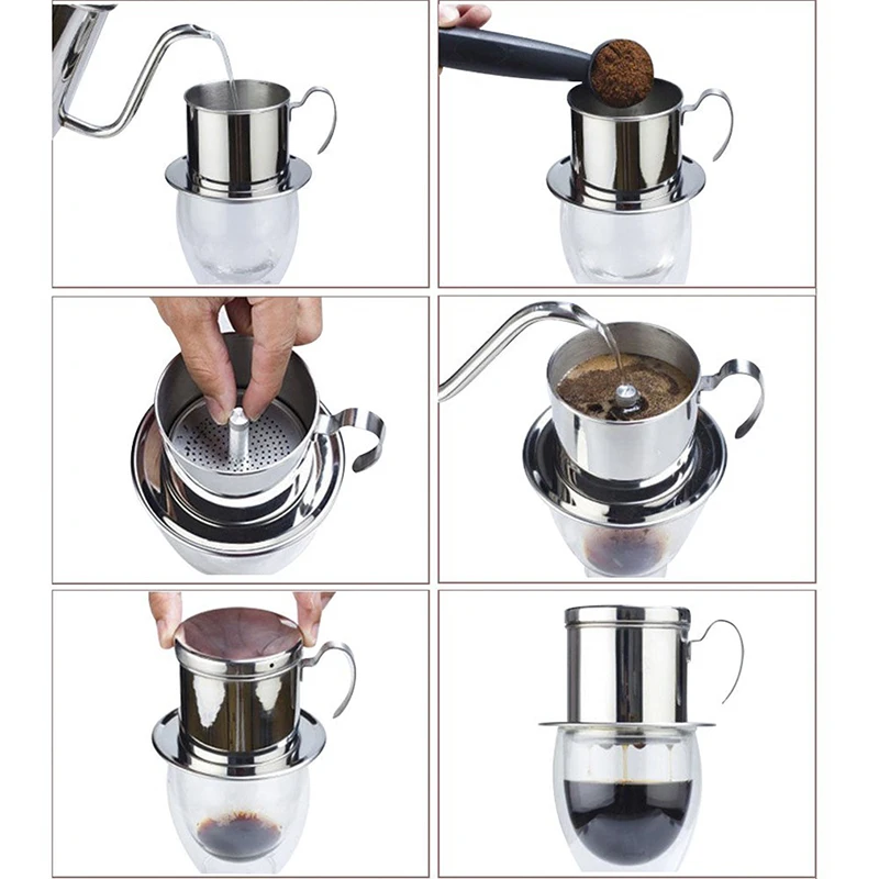

Coffee Drip Filter Cup Stainless Steel Coffee Drip Pot Portable Reusable Paperless Pour Over For Office Home Outdoor Use