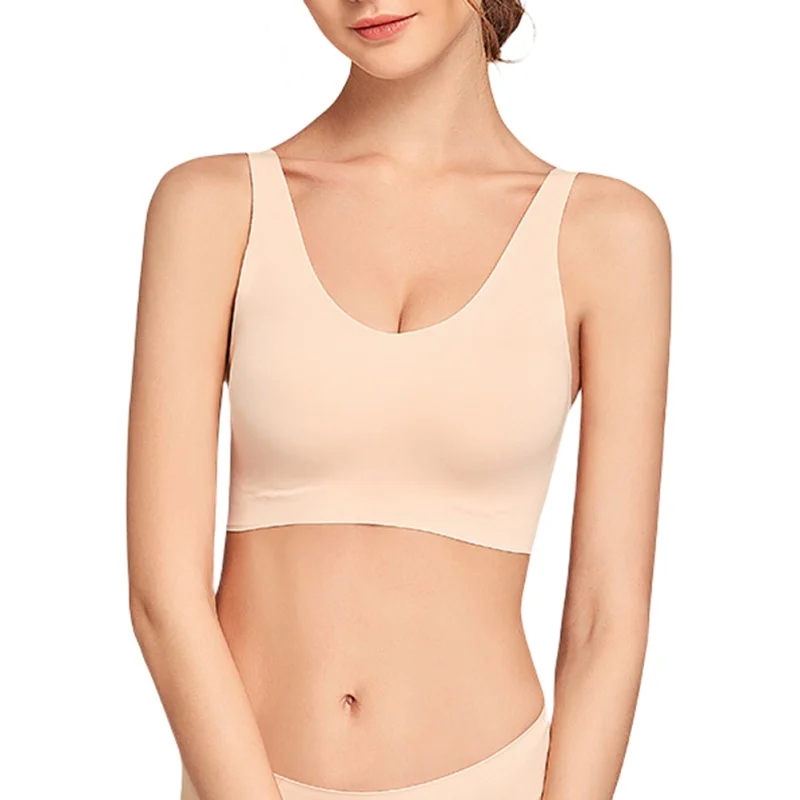 

Women Seamless Bras Push Up Brassiere Bra Solid Color Gathers Pad Comfortable Bralette Wireless Underwear нижнее белье женское