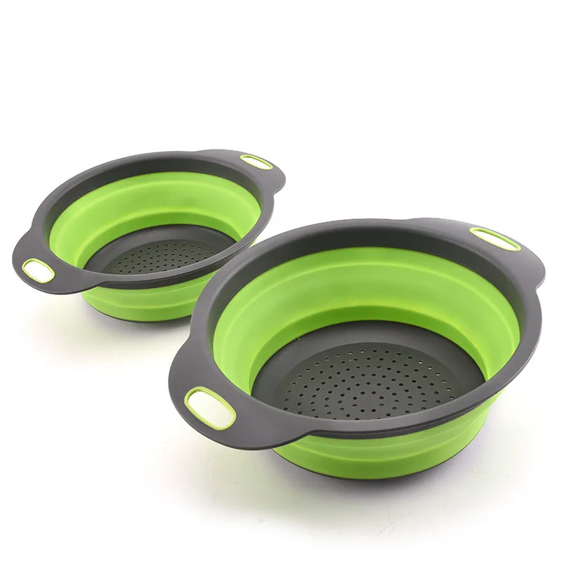 Выдвижная силиконовая корзина для мытья посуды четыре цвета на выбор круглый