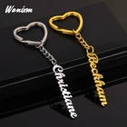 Персонализированные именные брелки на заказ любое имя начальный брелок с буквой для мужчин женщин мужчин ювелирные изделия из нержавеющей стали