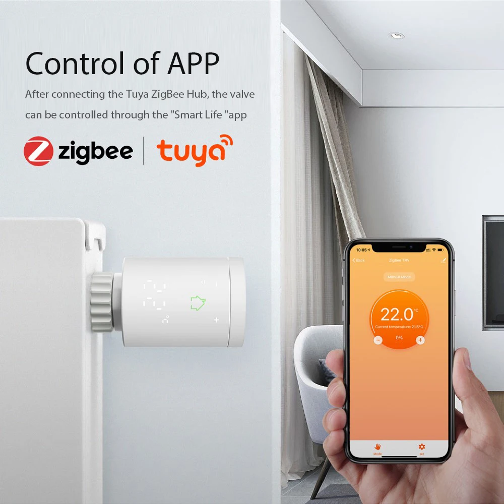 

Smart Radiator Actuator Programmable Thermostatic Valve Temperature Controller Radiator Thermostat for Tuya ZigeBe3.0 Controller