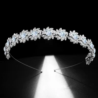 floralbride stunning alloy rhinestone crystal bridal tiara princess crown wedding hair accessories women bridesmaids jewelry