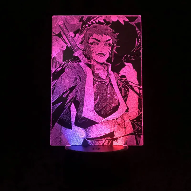 

Remote Control Kaigaku Demon Slayer Japanese Anime Manga Decorative Two Tone Led Light Two Tone 3D Lamp Desk Bedroom Children