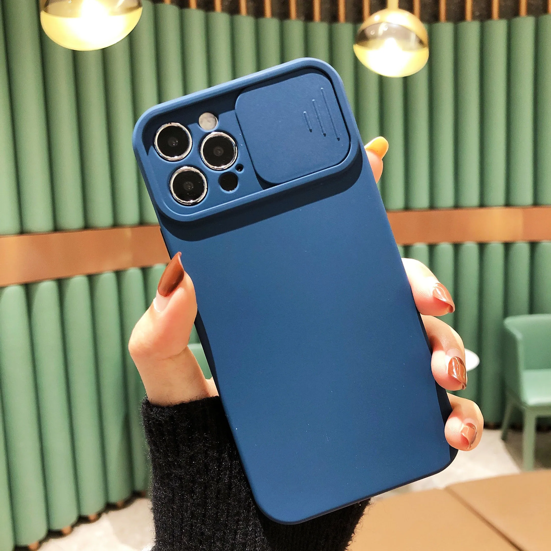 Жидкий сплошной цвет пуш ап оконный чехол для телефона iPhone 12Pro Max 11Pro MaxPC защита Xs 7 8