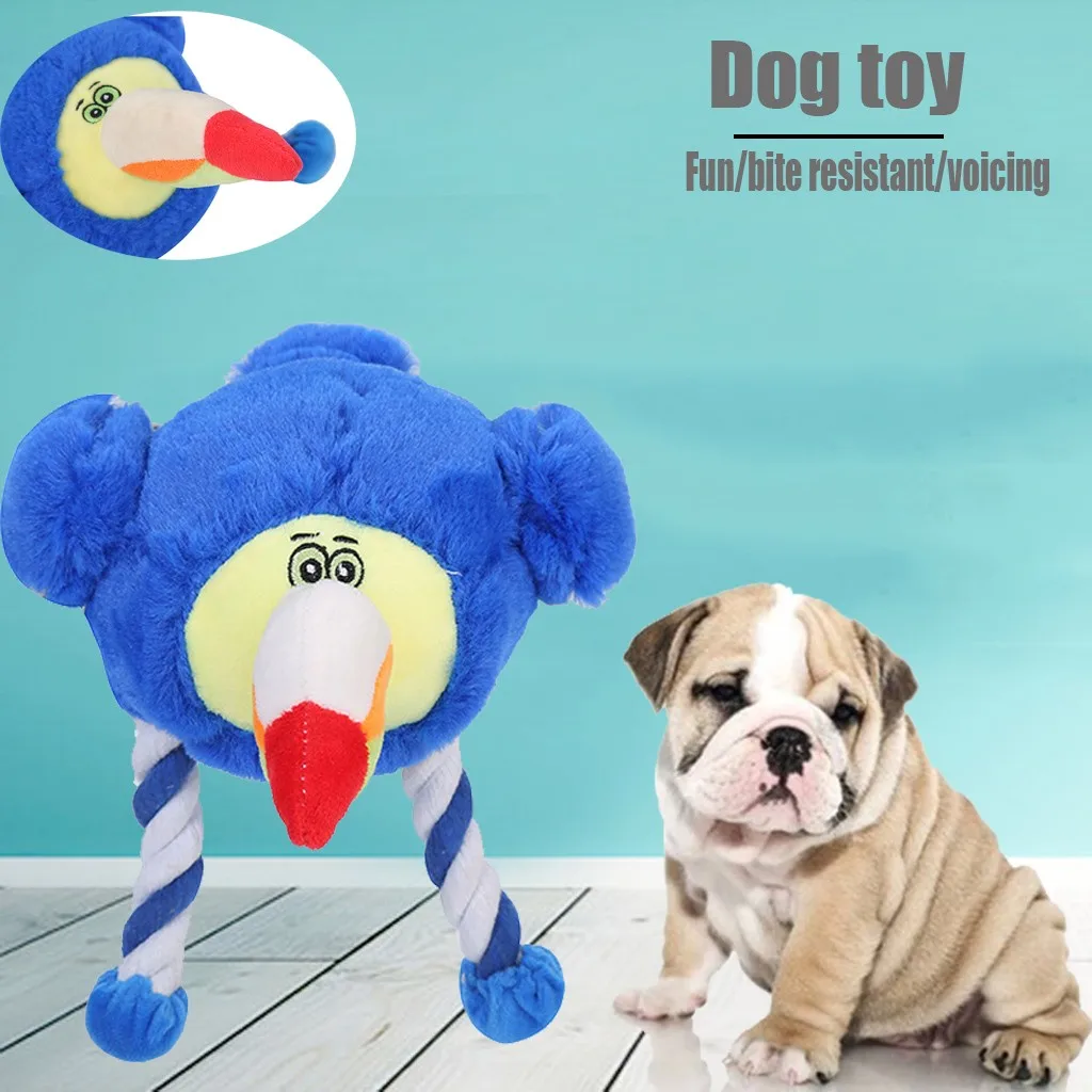 Плюшевые жевательные игрушки синий острый зубастого рта из хлопчатобумажного