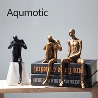 aqumotic resin people thinker statue sculpture home decor clearance thinkers 1pc chic retro living room metal cast abstract