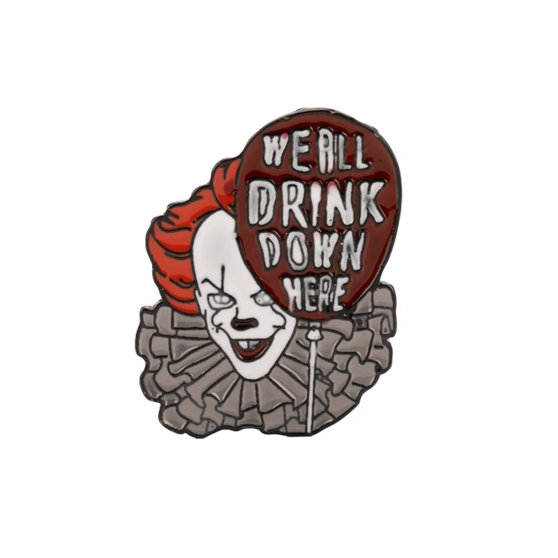 Ювелирные изделия из фильма ужасов Стивен Кинг это мультфильм Pennywise эмалированные булавки броши бумажная лодка значок булавка на лацкане Хэллоуин косплей подарок - Окраска металла: D680