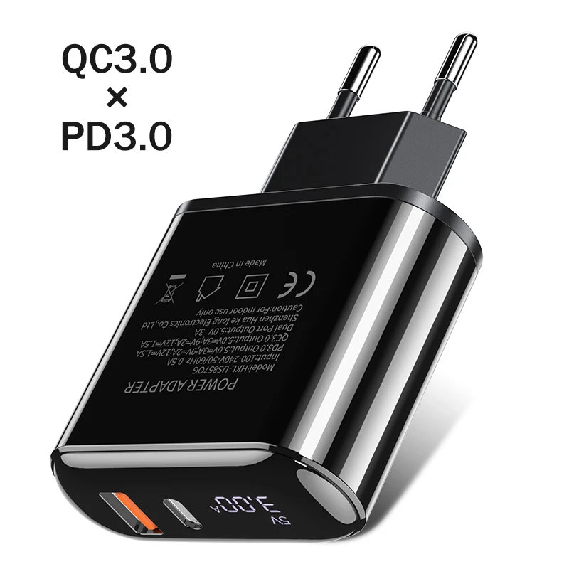 YKZ 18 Вт Быстрая зарядка 3,0 USB зарядное устройство usb type C зарядное устройство для iPhone XS QC3.0 PD3.0 Быстрая зарядка мобильного телефона зарядное устройство для huawei - Тип штекера: QC3.0 PD3.0