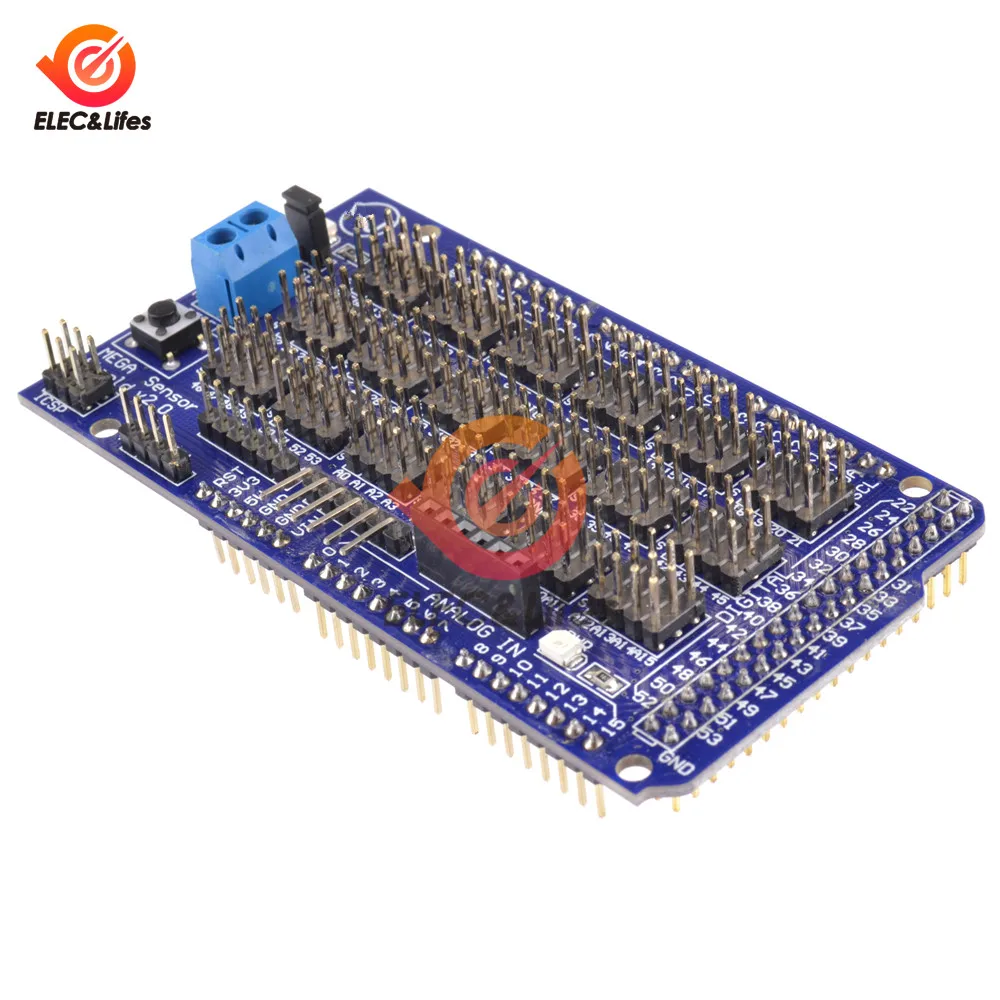 

Mega Sensor Module Shield V2.0 V2 Expansion board For Arduino ATMEGA 2560 R3 1280 ATmega8U2 ATMEL AVR Development Board DIY