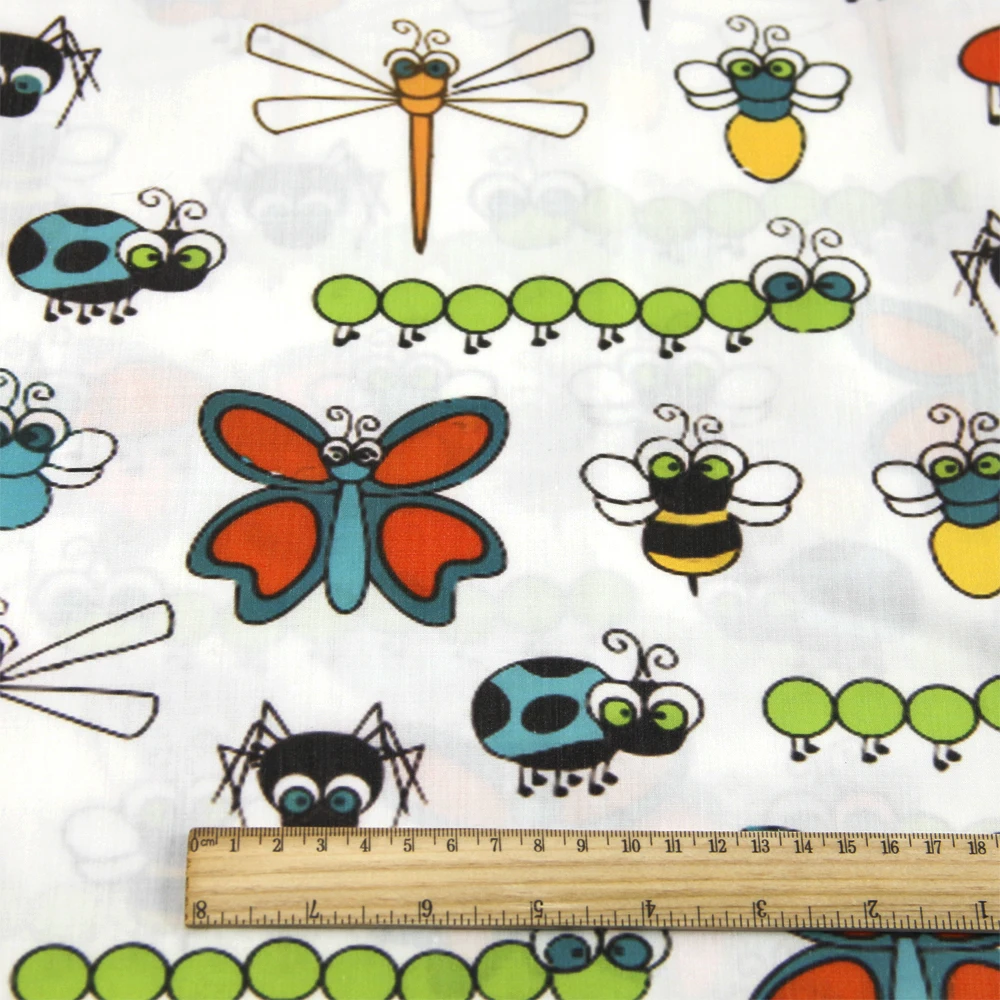 Полиэстер-хлопок/чистый хлопок/стрейч/ткань для купальников Весенний бабочка для детских тканей домашнего текстиля, шитья кукол, 50*145 см.