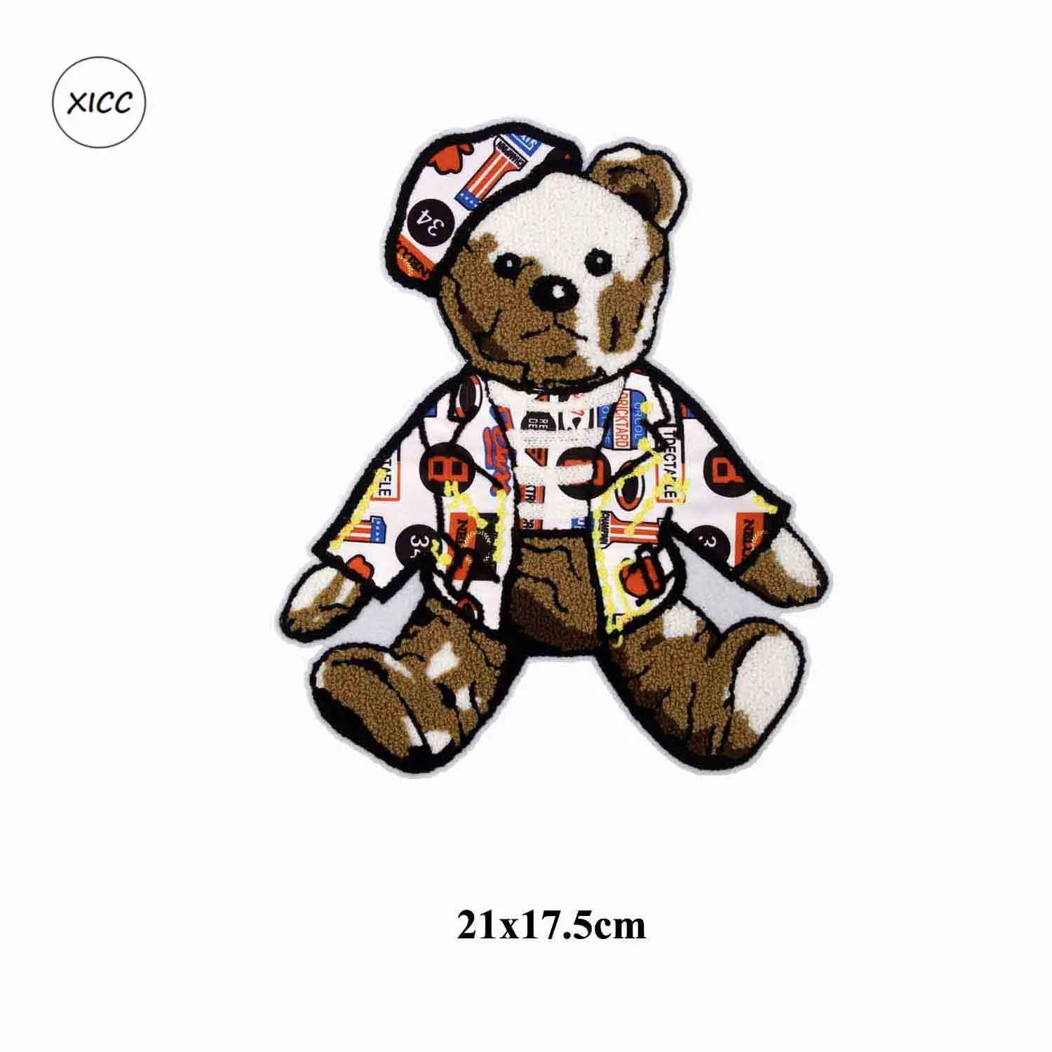 1PC bear patch-9 XICC большой размер полотенце вышивка мультфильм Медведь патч пользовательские синель пришить патч Супер крутые солнцезащитные очки Лоскутная наклейка аппликации - Цвет: 1PC bear patch-9