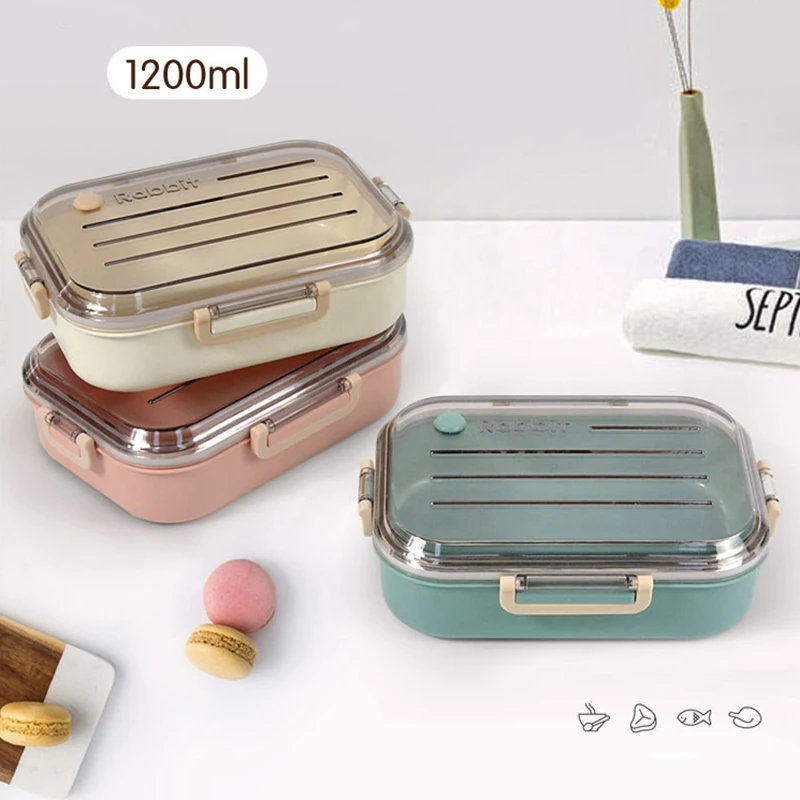 Fiambrera de almacenamiento de alimentos a prueba de fugas, duradera, apta para microondas, embalaje para aperitivos, frutas, oficina, escuela, Picnic al aire libre-4
