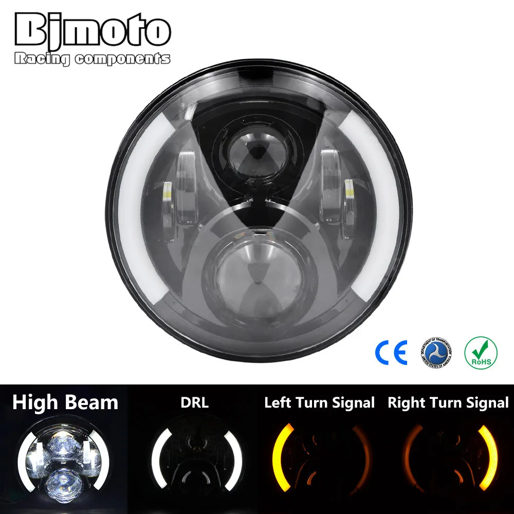 

7 Inch Motorcycle LED Headlight For Touring Trike FLSTC FLSTF moto Round H4 H13 Led DRL Headlamp Fog Lights