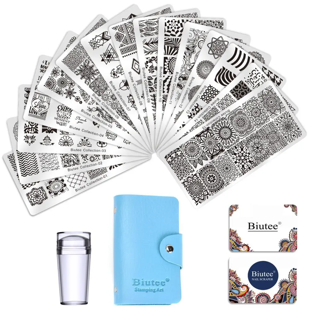 Biutee2020 наборы для горячих ногтей набор дизайна штамповочная пластина скребок