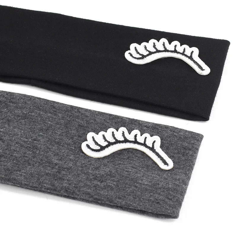 

Geebro Baby Solid Headbands Boys Girls Cartoon Headwear Newborn Toddler Headband Closed Eyes Pattern Flat Child Kids Hair Band