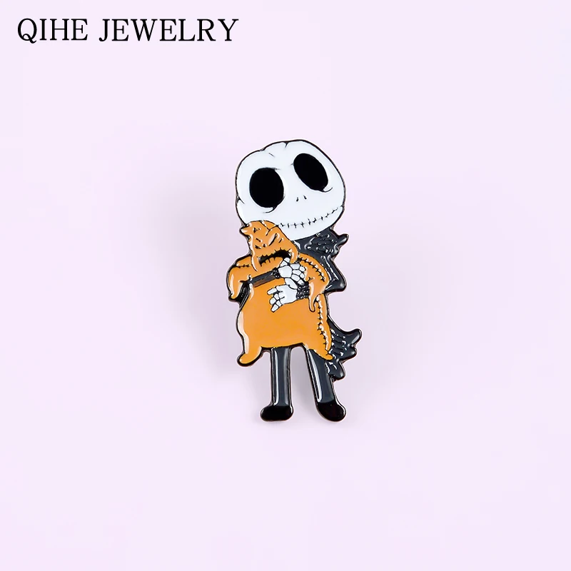 Перед Рождеством Готический булавки Джек Скеллингтон Oogie Boogie эмаль на булавке