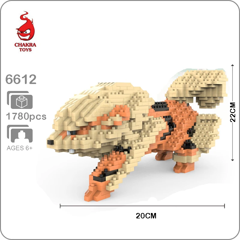 Arcanine Dog 3D модель 1780 шт. DIY Алмаз Мини Строительные маленькие блоки кирпичи игрушка