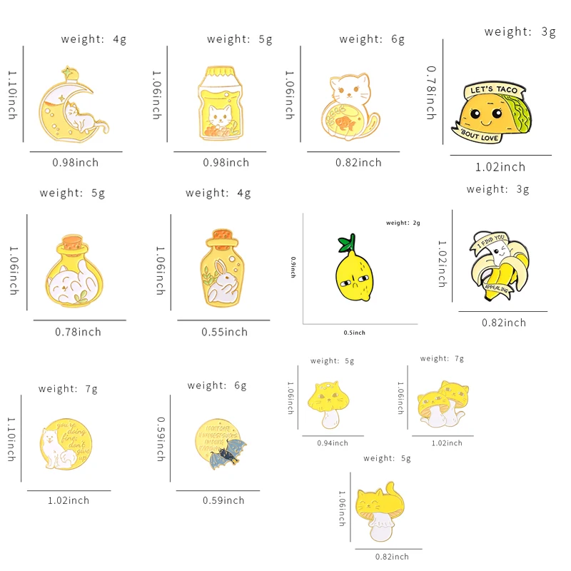 Эмалированные заколки в виде фруктов молока Мультяшные броши лимона банана