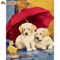 ruopoty diy dog canvas by numbers kit acrylic on canvas wall art animal pictures coloring by numbers for living room