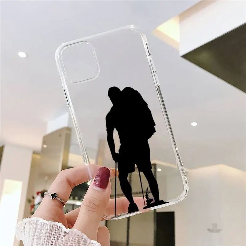 

Backpacker Backpacker climbing Phone Case Transparent soft For iphone 5 5s 5c se 6 6s 7 8 11 12 plus mini x xs xr pro max