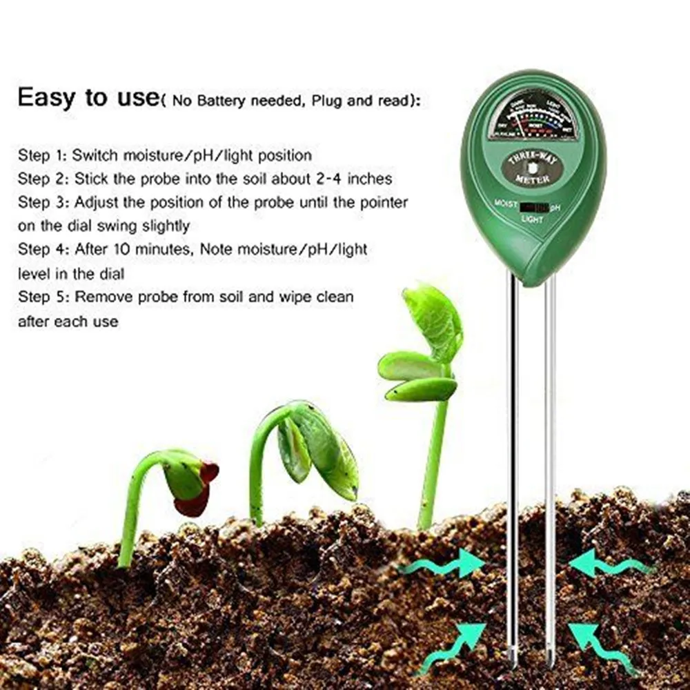 3 в 1 прибор для измерения влажности почвы и освещения | Инструменты