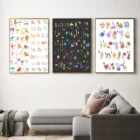 Животное плакат с алфавитом, образовательная АБС-буква, Картина на холсте, детский подарок, Настенная картина, картина для детской комнаты, декор для детской комнаты