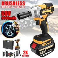 drillpro electric wrench 68v 6000mah 2 batteries brushless cordless drive 380 n m hand drill car socket electric impact wrench