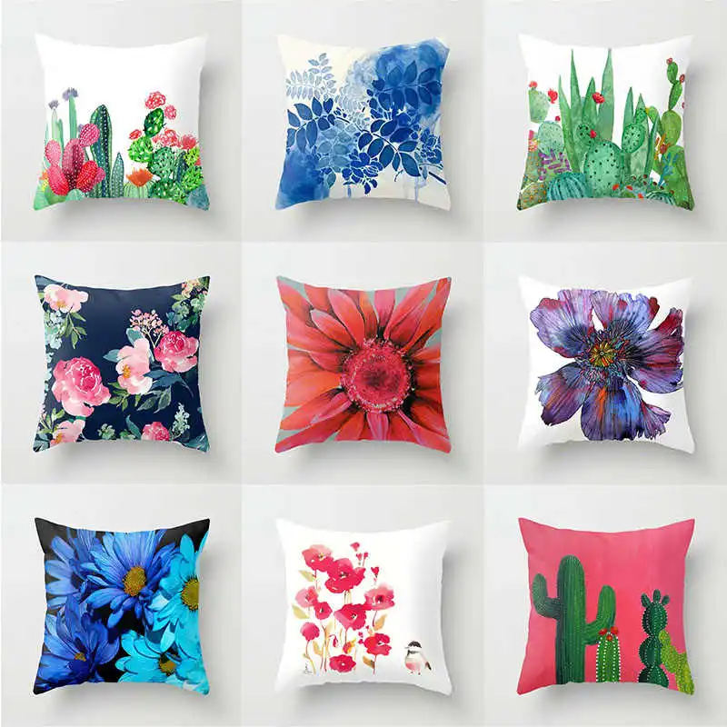 Подушка для дивана с цветком домашний чехол автомобиля полиэстеровый