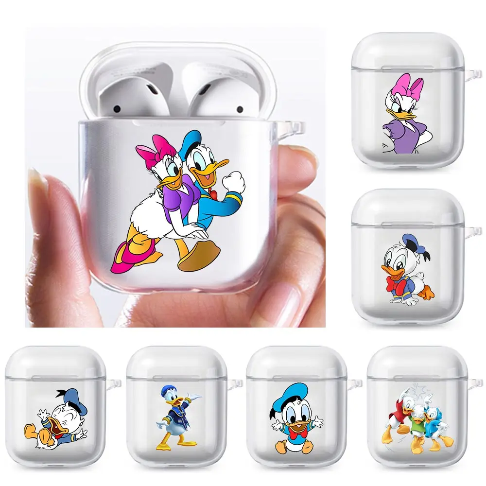 

Daisy Duck Donald Duck Soft TPU Case for Apple Airpods 1 2 Transparent Bluetooth Wireless Headphone Earphone Box Protective Capa