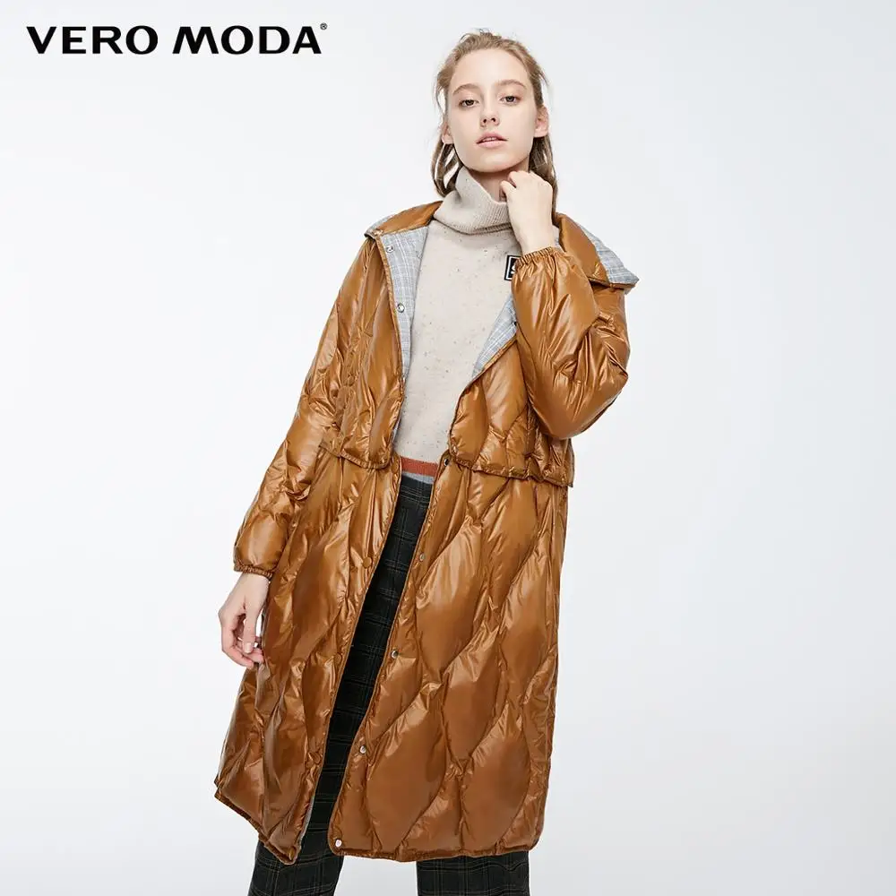 Vero Moda женская новая куртка с капюшоном на молнии с пуговицами украшенная верхняя одежда стеганая куртка парка пальто | 318422503 - Цвет: Burnt caramel