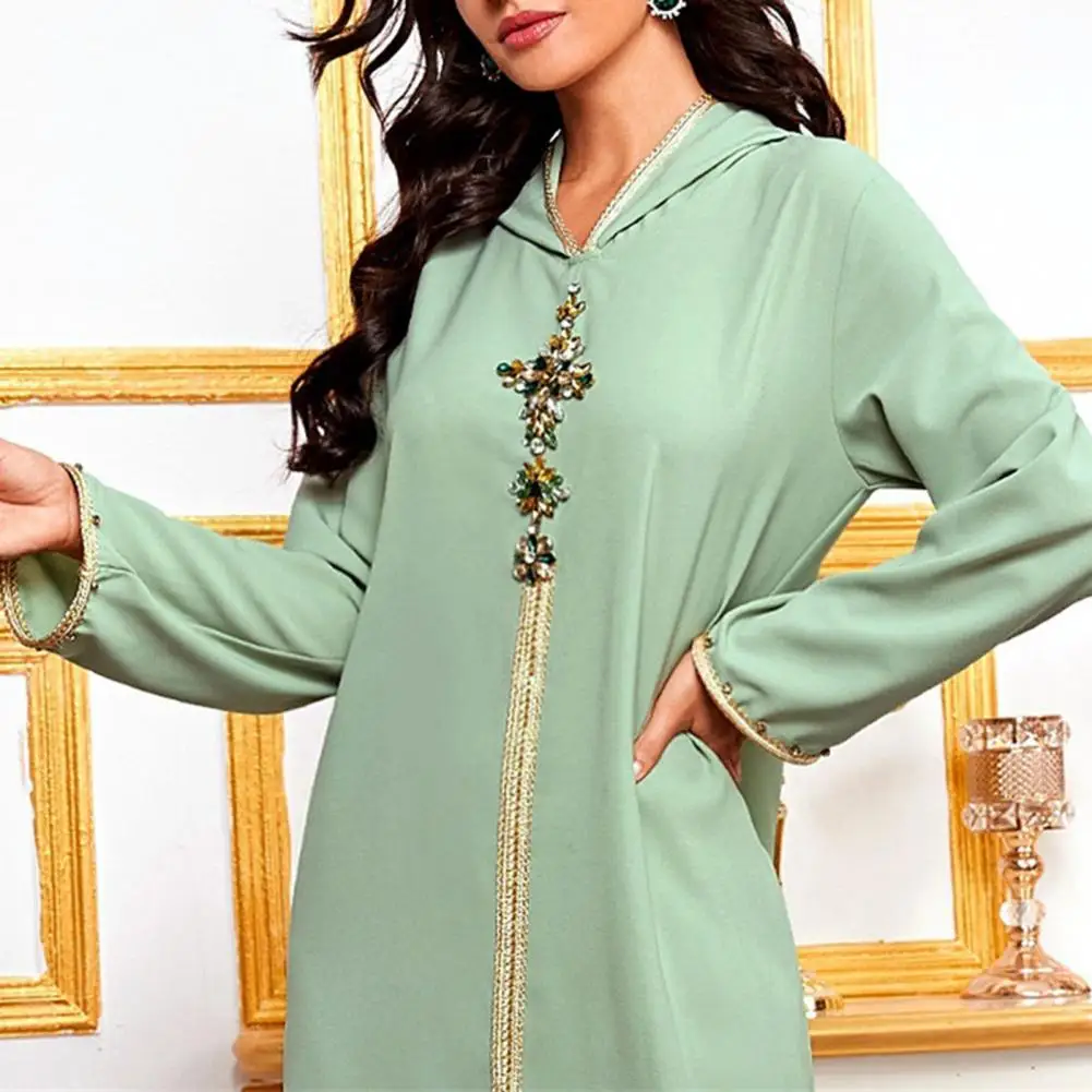 2021 Дубай Женское Платье макси с длинным рукавом в африканском стиле однотонные