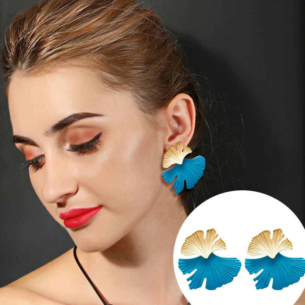 Женские крупные серьги подвески Match Right модные круглые в форме листа ювелирные