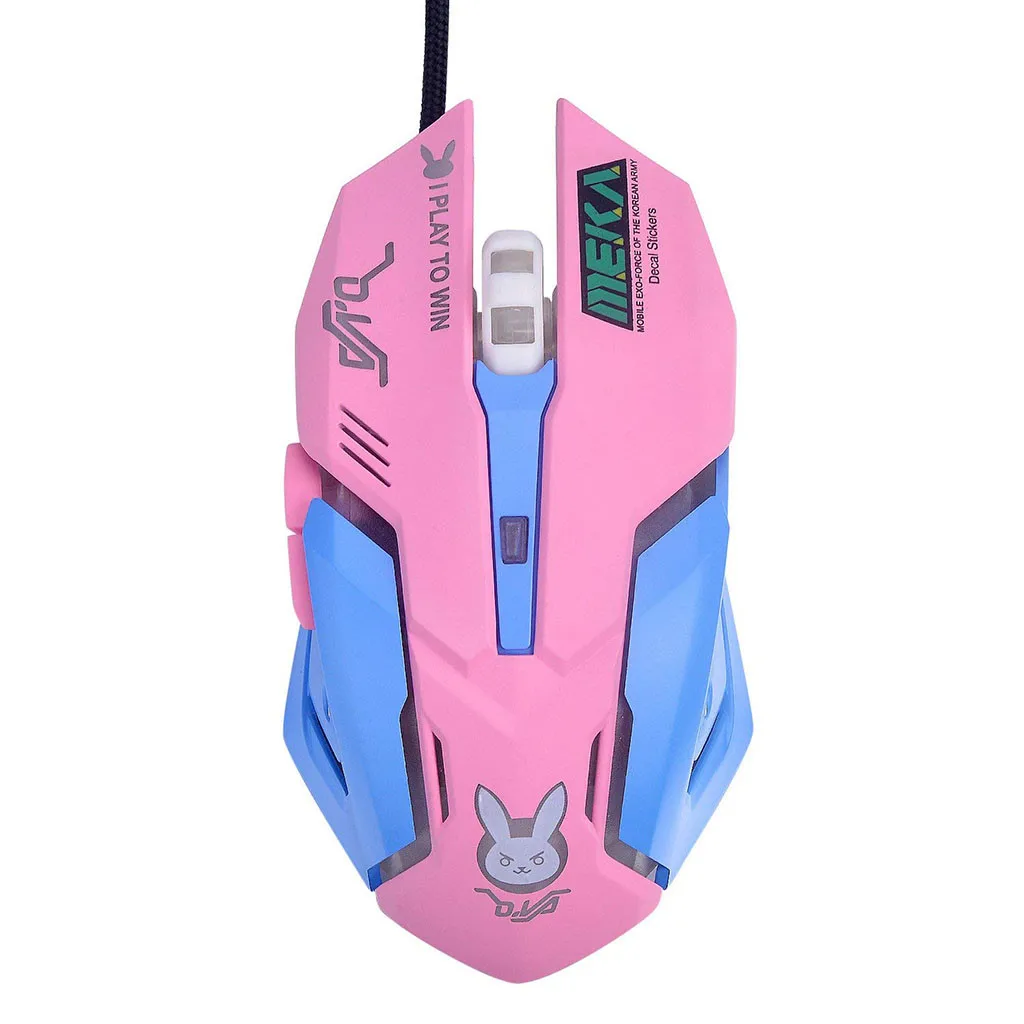 Pink Игровая мышь Raton Ordenador с подсветкой, проводная мышь dpi, USB эргономичная геймерская мышь, профессиональные Мыши для ПК, компьютерная мышь, 19Sep - Цвет: Pink