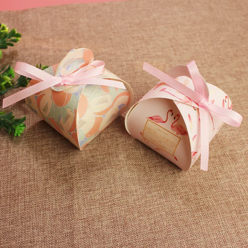 100 шт. милые коробки для конфет в горошек бронзированные коробка шоколада