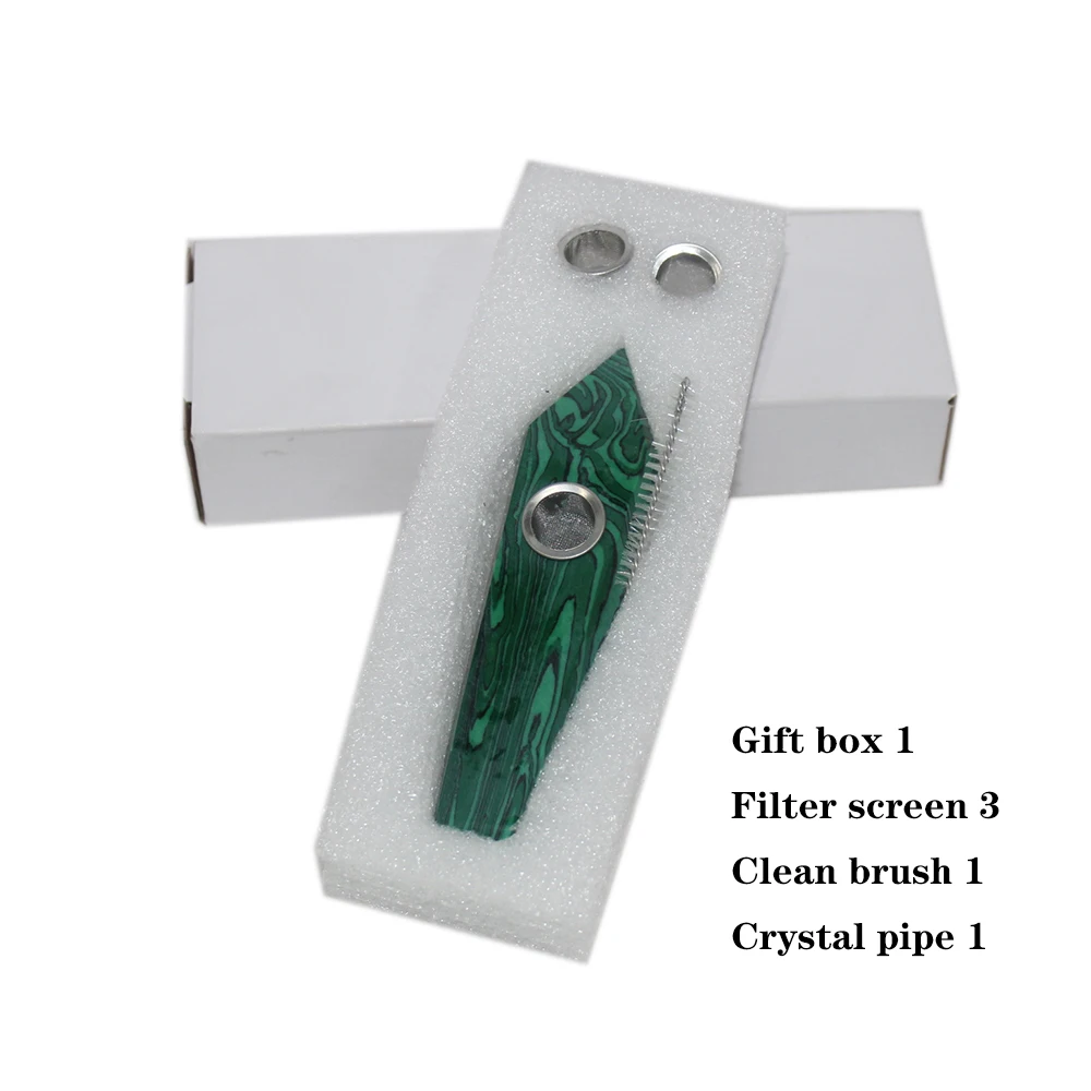 Трубка для курения из Малахита Runyangshi Зеленый Кристалл кварцевые камни держатель