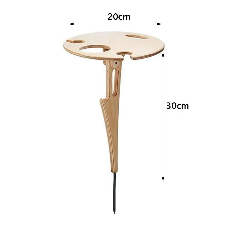 

Outdoor Wine Table Portable Outdoor Picnic Wine Glass Holder for Camping and Dining Removable Wooden Rack Mine Foldable Table