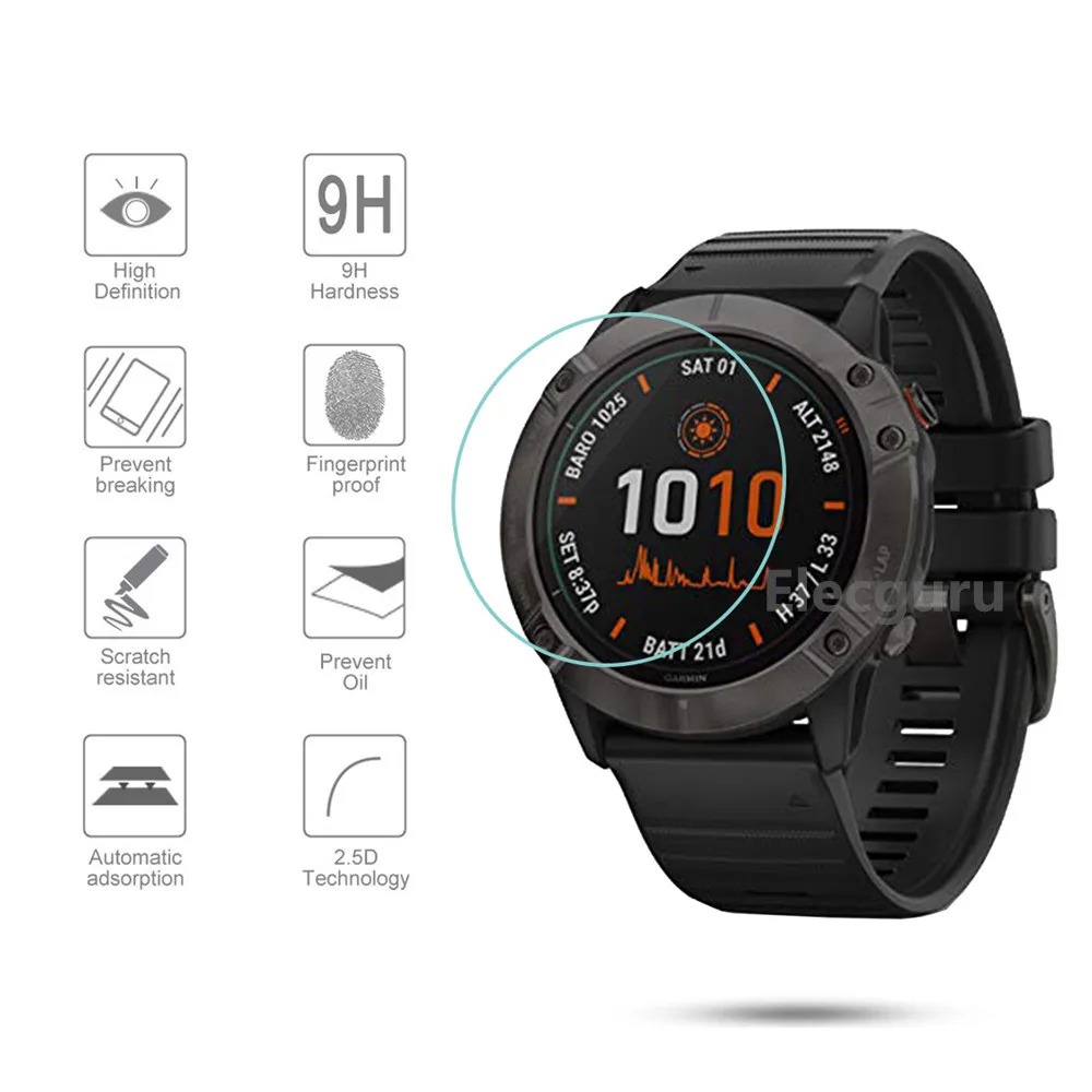 Garmin Fenix 6x Pro Защитная пленка для экрана из закаленного стекла 9H прозрачная